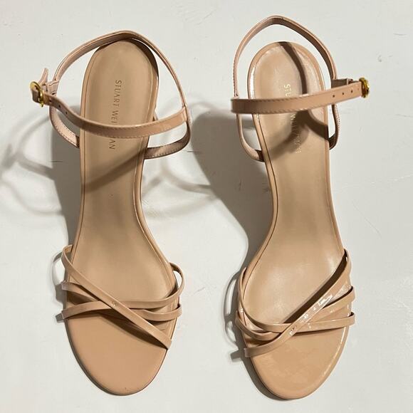Stuart Weitzman Nude Starla 80 Patent Sandal Size 9 - Picture 7 of 13